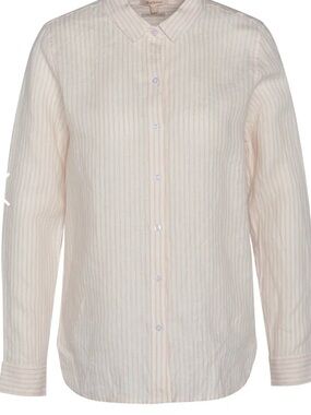 Barbour Striped Button-Down Linen Shirt - Pink